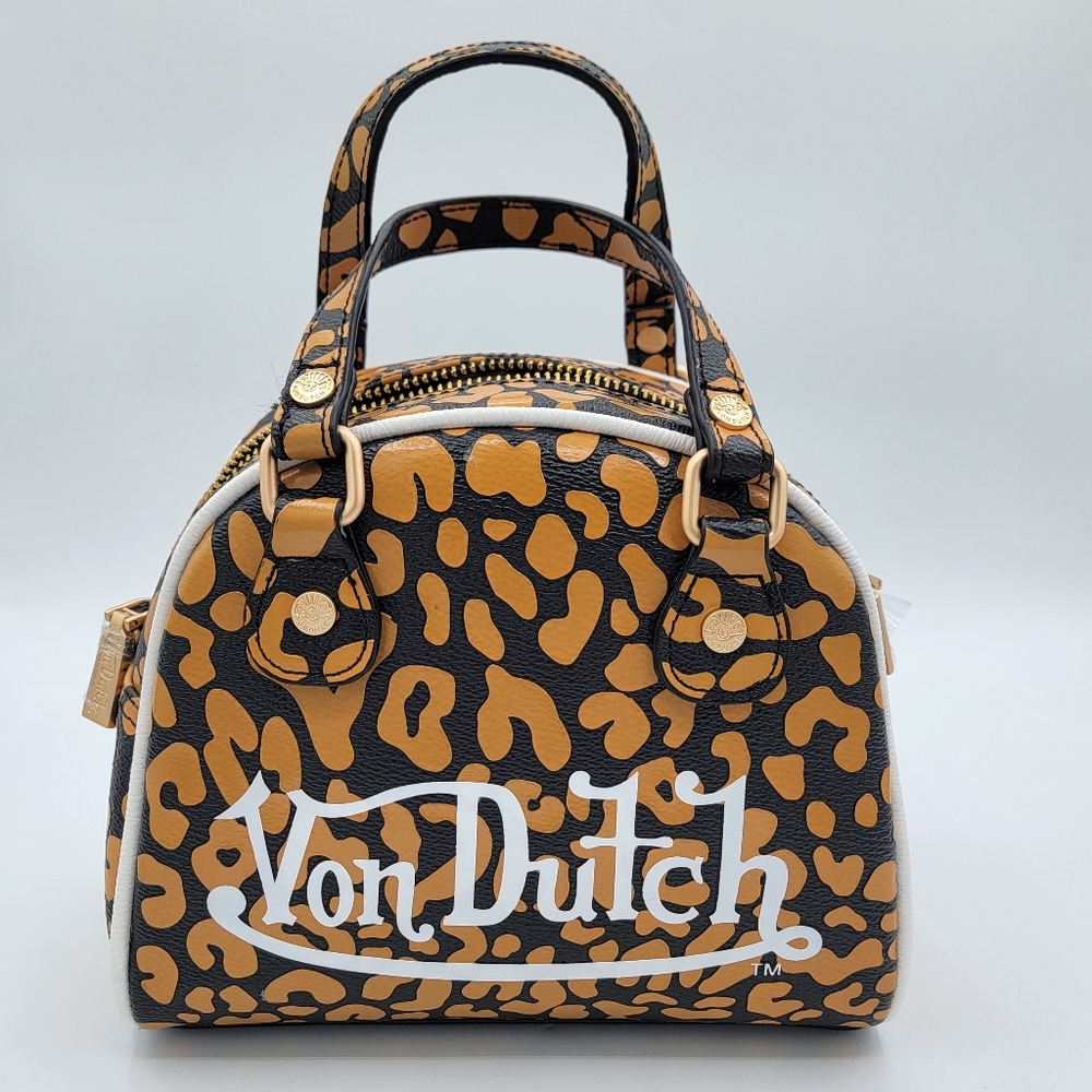 Von Dutch Camel Cheetah Print Handbag NEW #2837